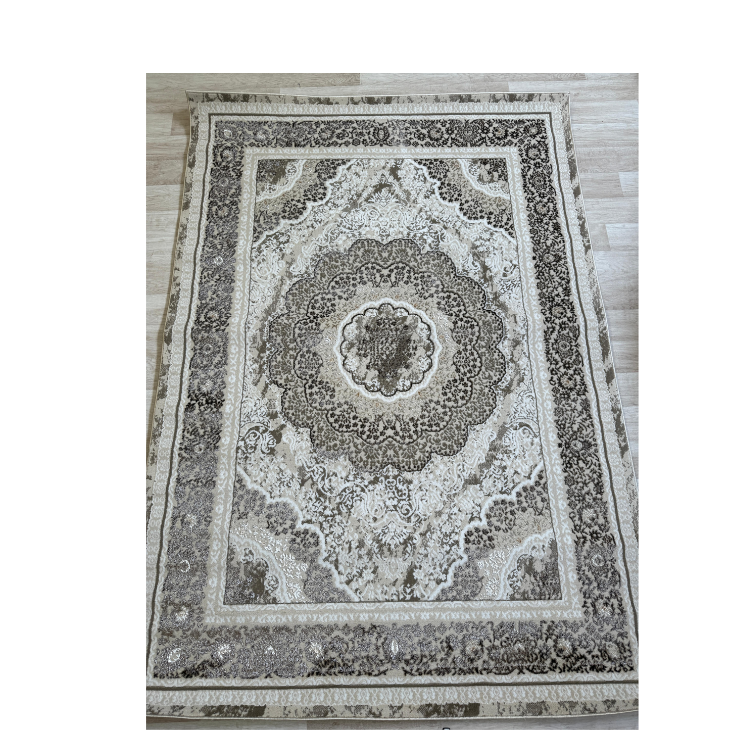 Emoji Shimmer Rug - Elegant Oriental Style Living Room Area Rug | 4 Colors & 3 Sizes