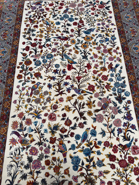 The Birds - Pure Wool & Silk Persian Rug