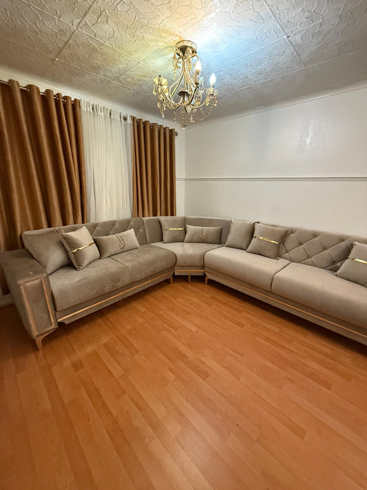 Bolivia Velvet Beige - Corner Sofa