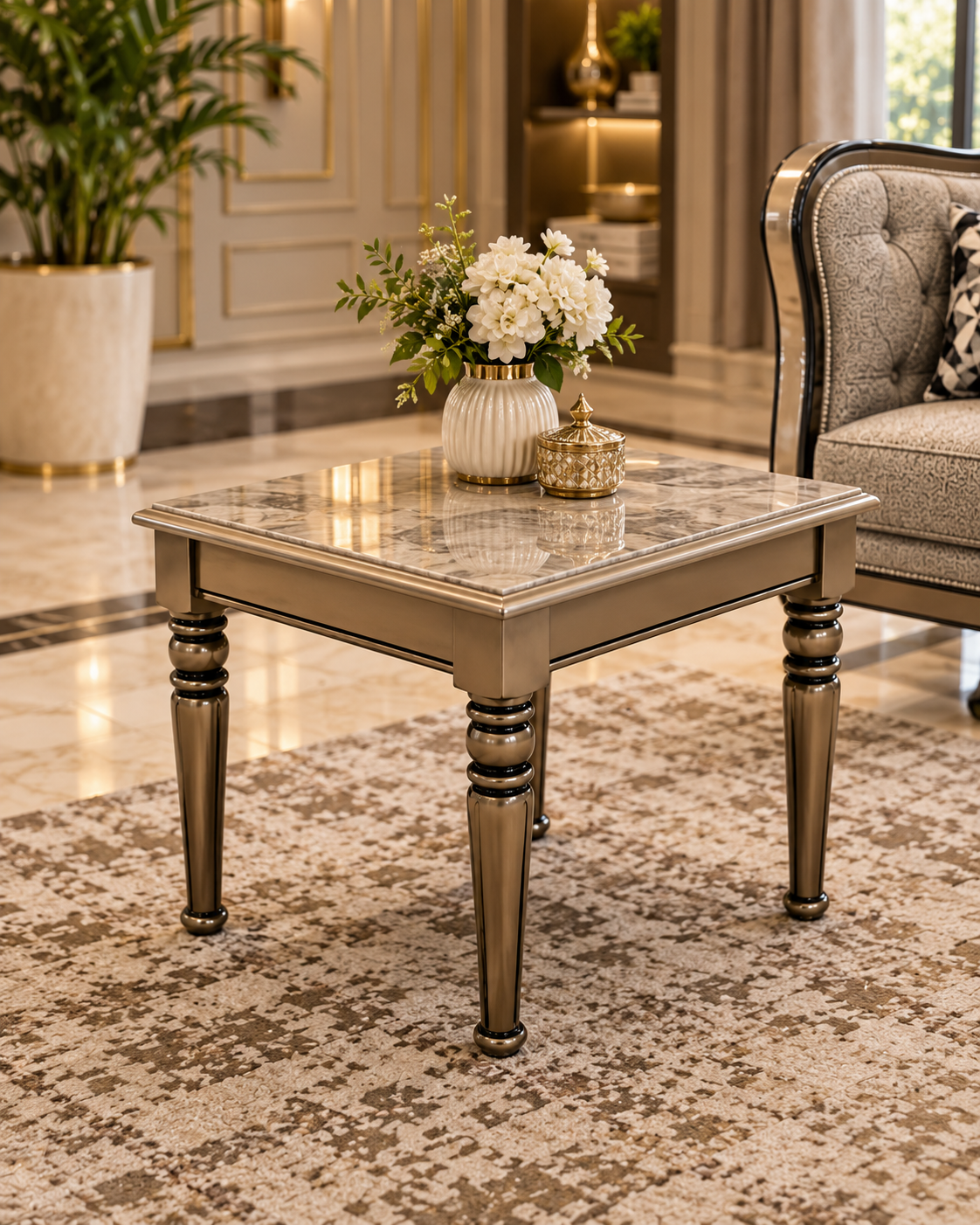 Deniz Luxury 6 Piece Sofa & Table Set – Arabic Style Seating with 3 Tables
