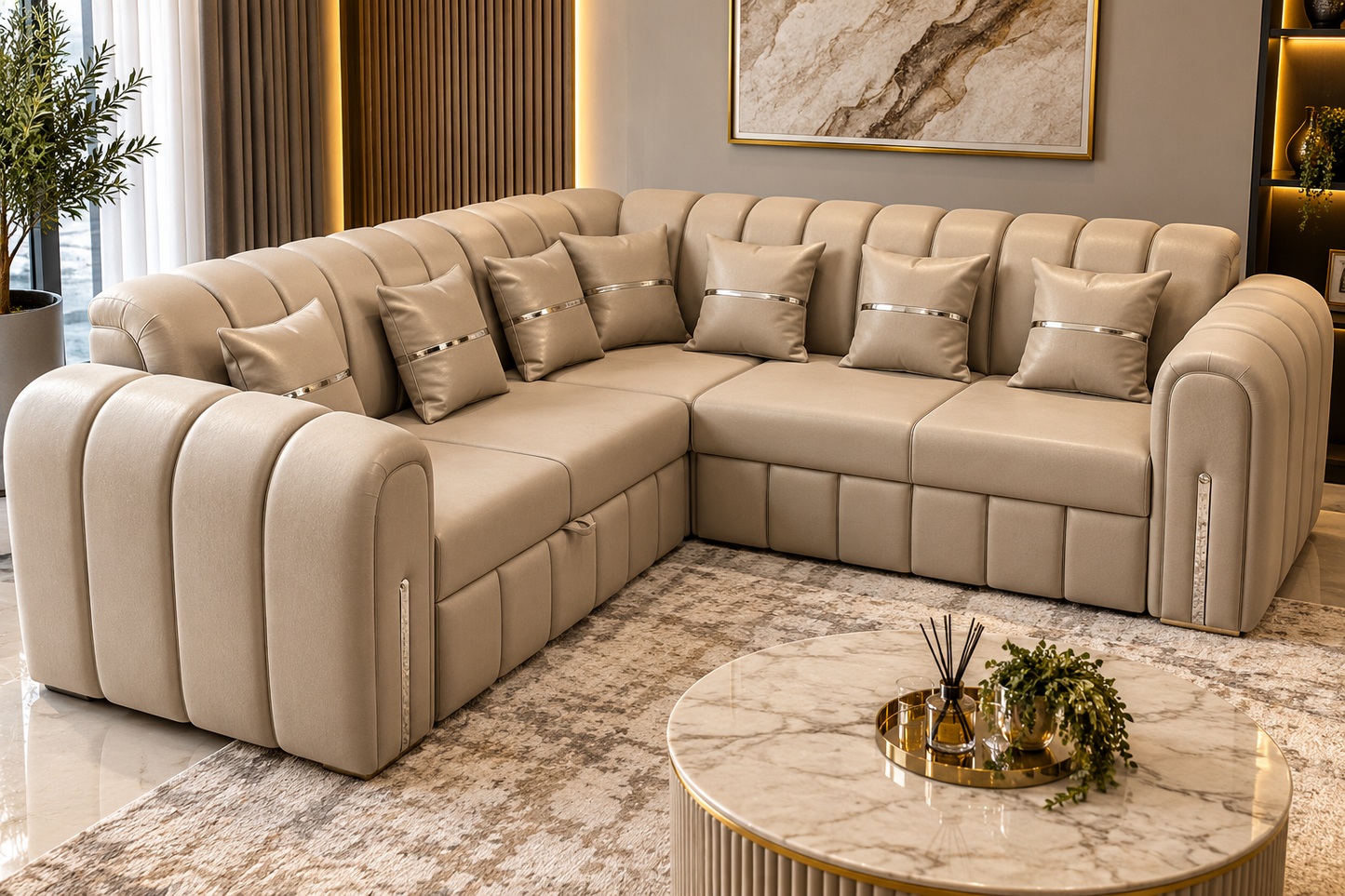 Vera Luxury Corner Sofa Bed – L-Shaped Sofa with Pull-Out Bed