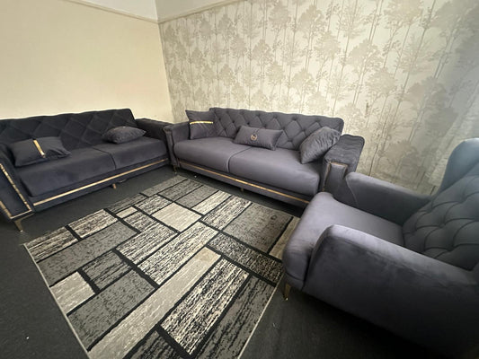 Bolivia Dark Grey - Sofa Set