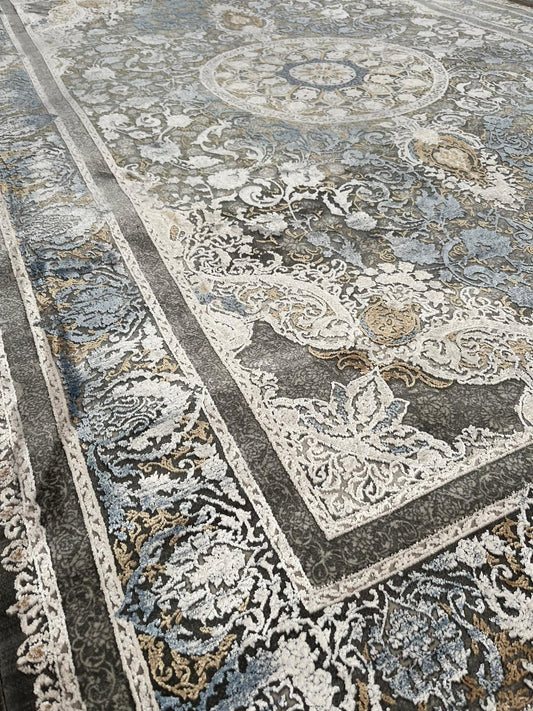 Smokey Blue Persian Living Room Rug - 1200 Reeds