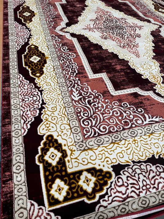 Mistral Red Turkish Design Living Room Area Rug