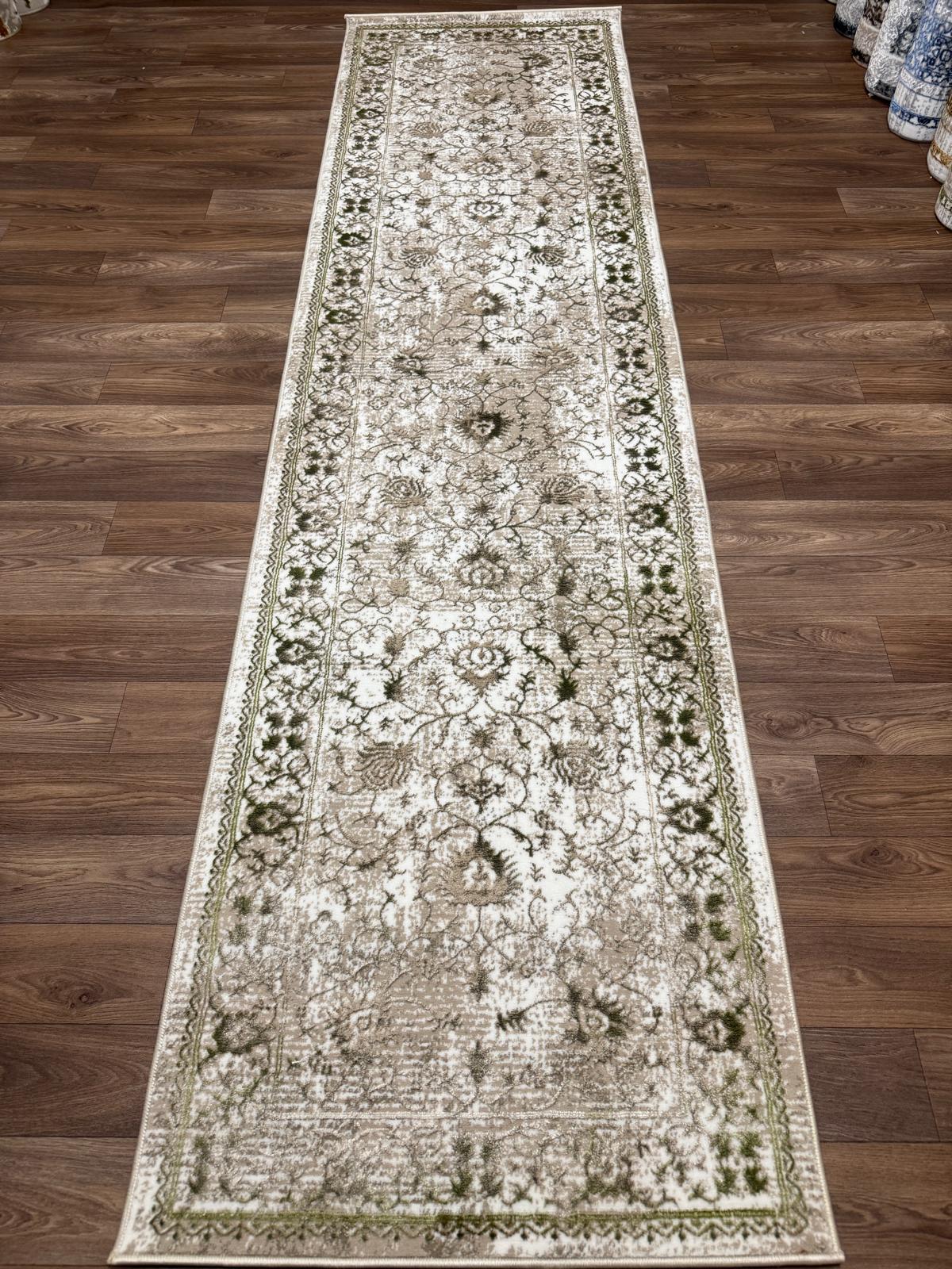 Vintage Floral Area Rug – Soft Polyester Carpet with Jute Backing | Traditional Pattern Rug | Living Room, Bedroom & Hallway Runner