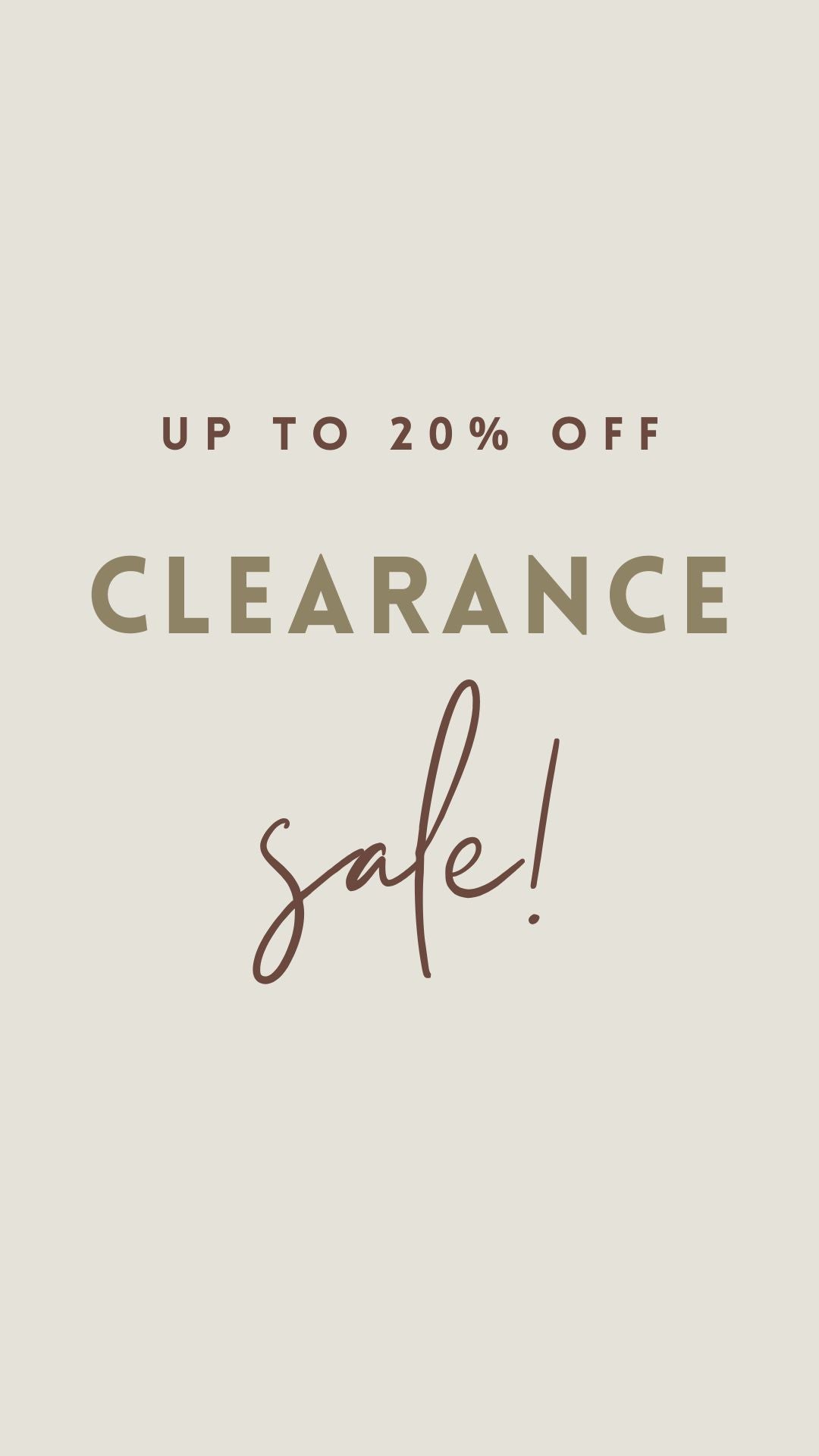 Clearance Sale!