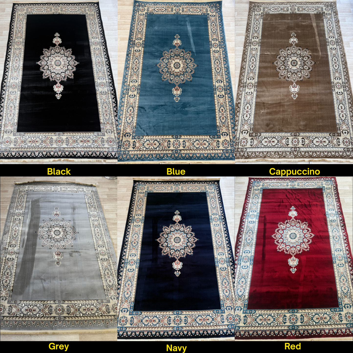 Mistral Persian Style Collection - Traditional Living Room Rugs | Available in 6 Colours & Multiple Sizes
