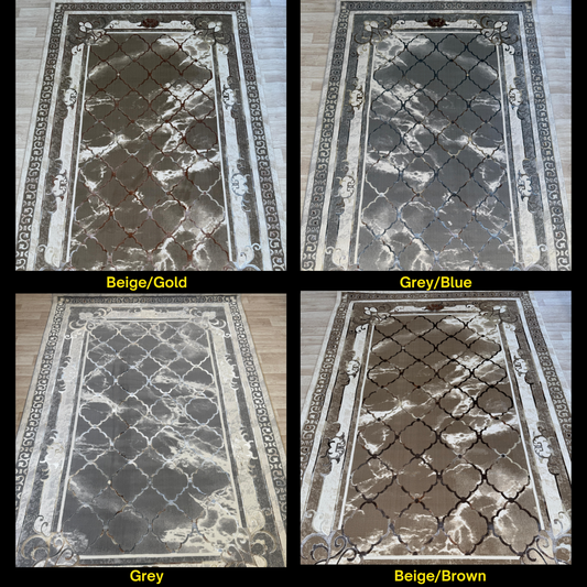 Emoji Diamond Design Rug Collection - Stylish Area Rugs with Cotton Backing | 4 Colors & 3 Sizes