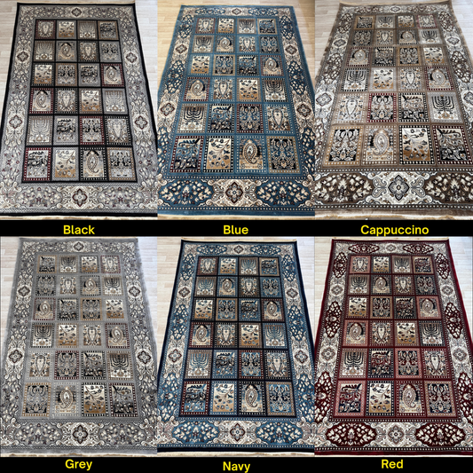 Mistral Modern Collection - Box Design Living Room Rugs | Soft Polyester with Cotton Backing