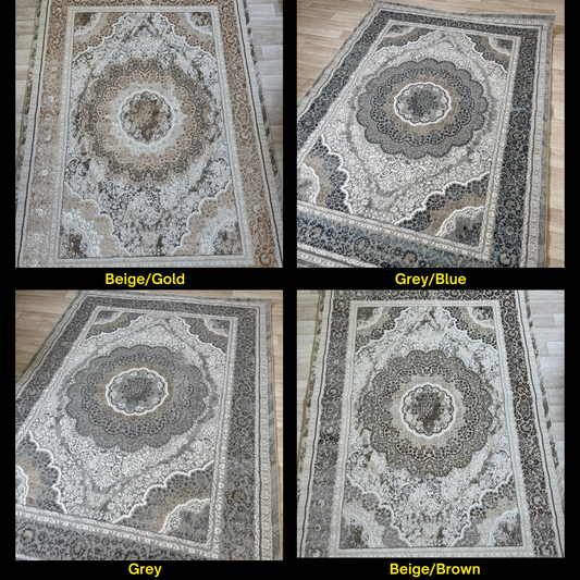 Emoji (1.6) Shimmer Rug - Elegant Oriental Style Living Room Area Rug | 4 Colors & 3 Sizes