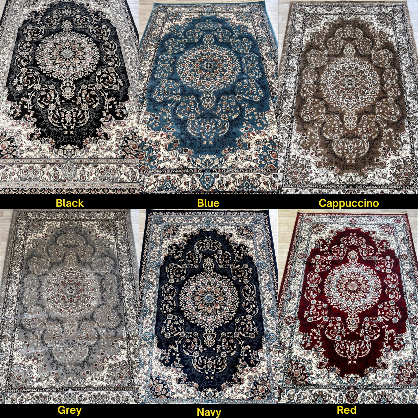 Mistral Medallion Collection - Traditional Style Living Room Rugs | Available in 6 Colours & Multiple Sizes