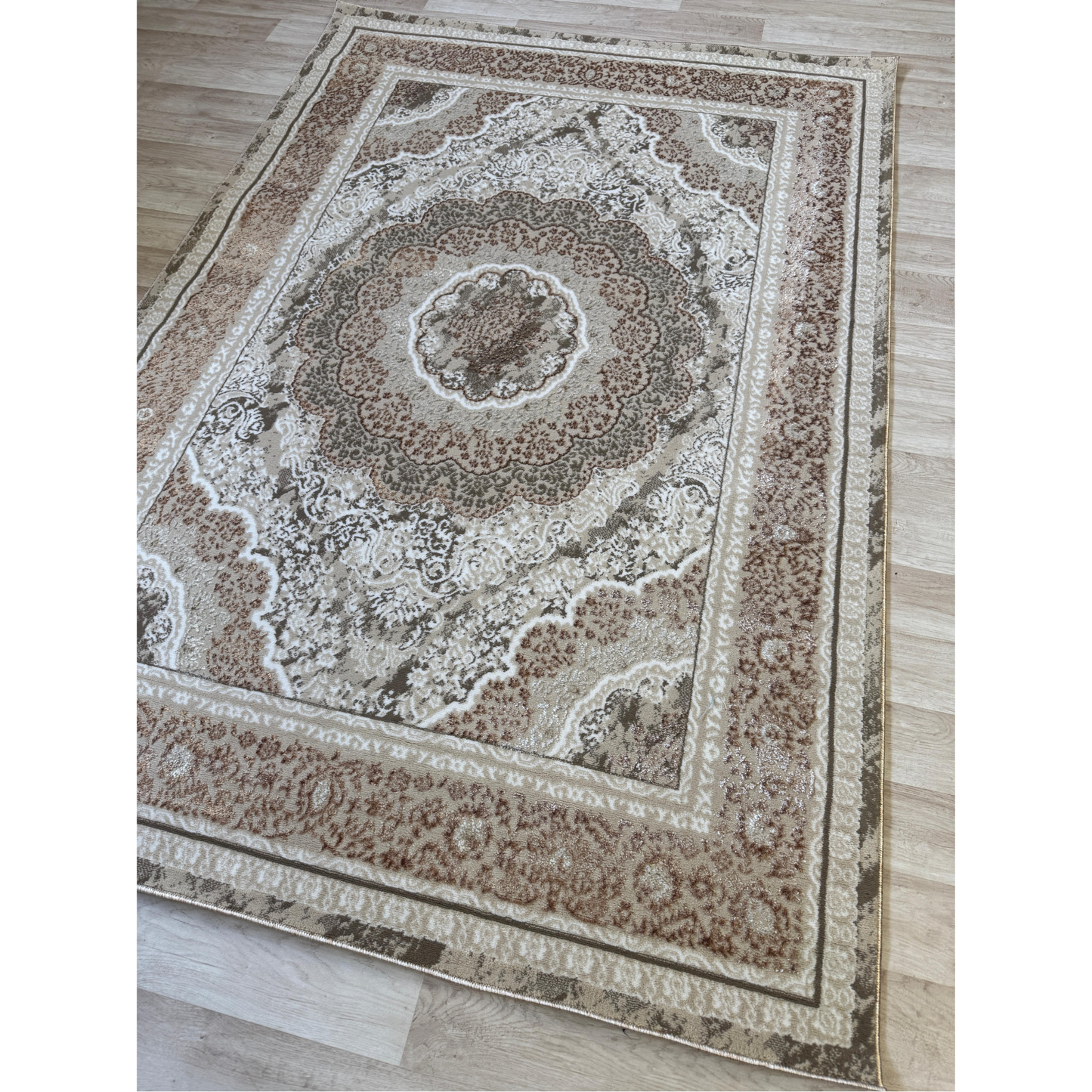 Emoji Shimmer Rug - Elegant Oriental Style Living Room Area Rug | 4 Colors & 3 Sizes