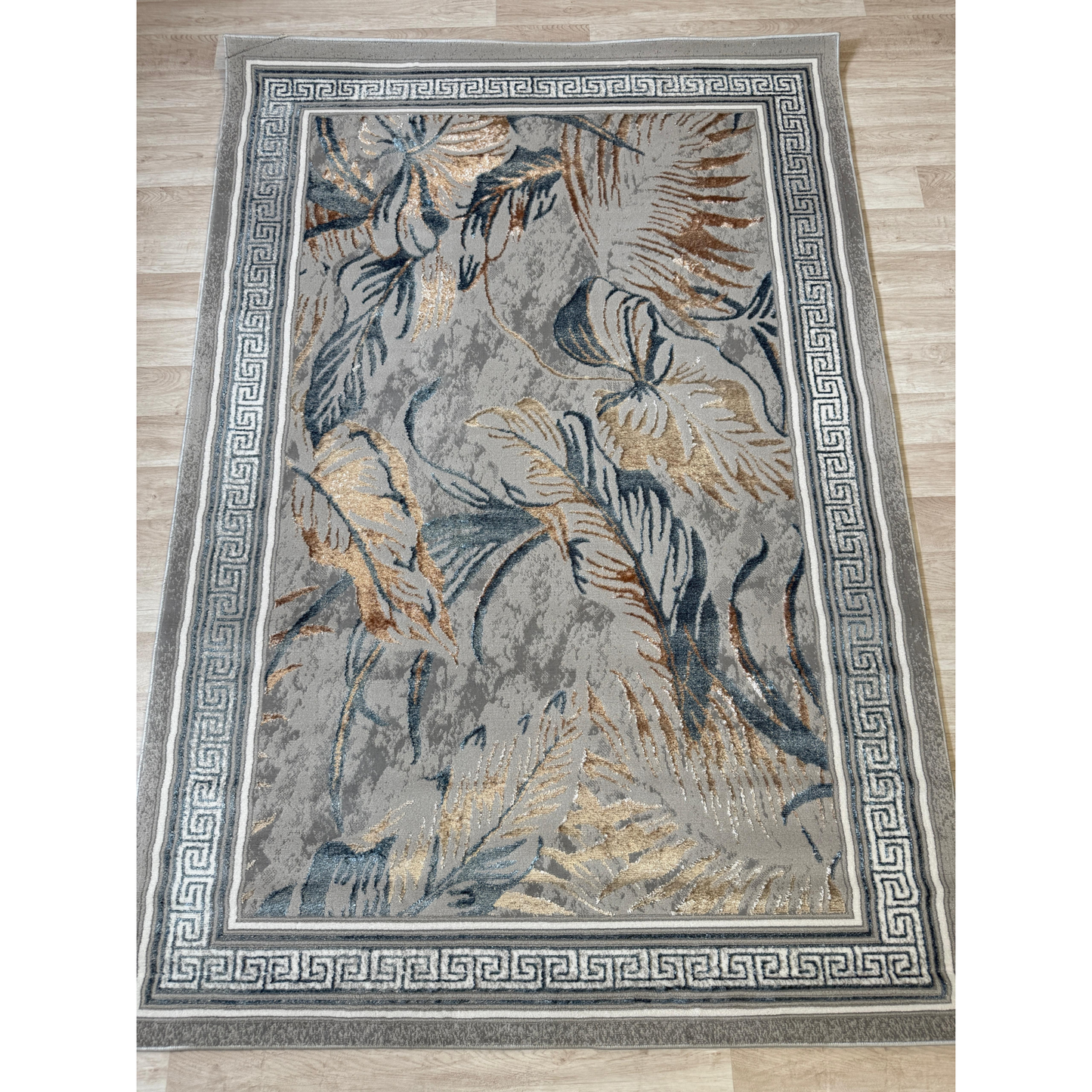 Emoji Modern Style Leaf Shimmer Rug - Living Room Area Rug | 4 Colours & 3 Sizes