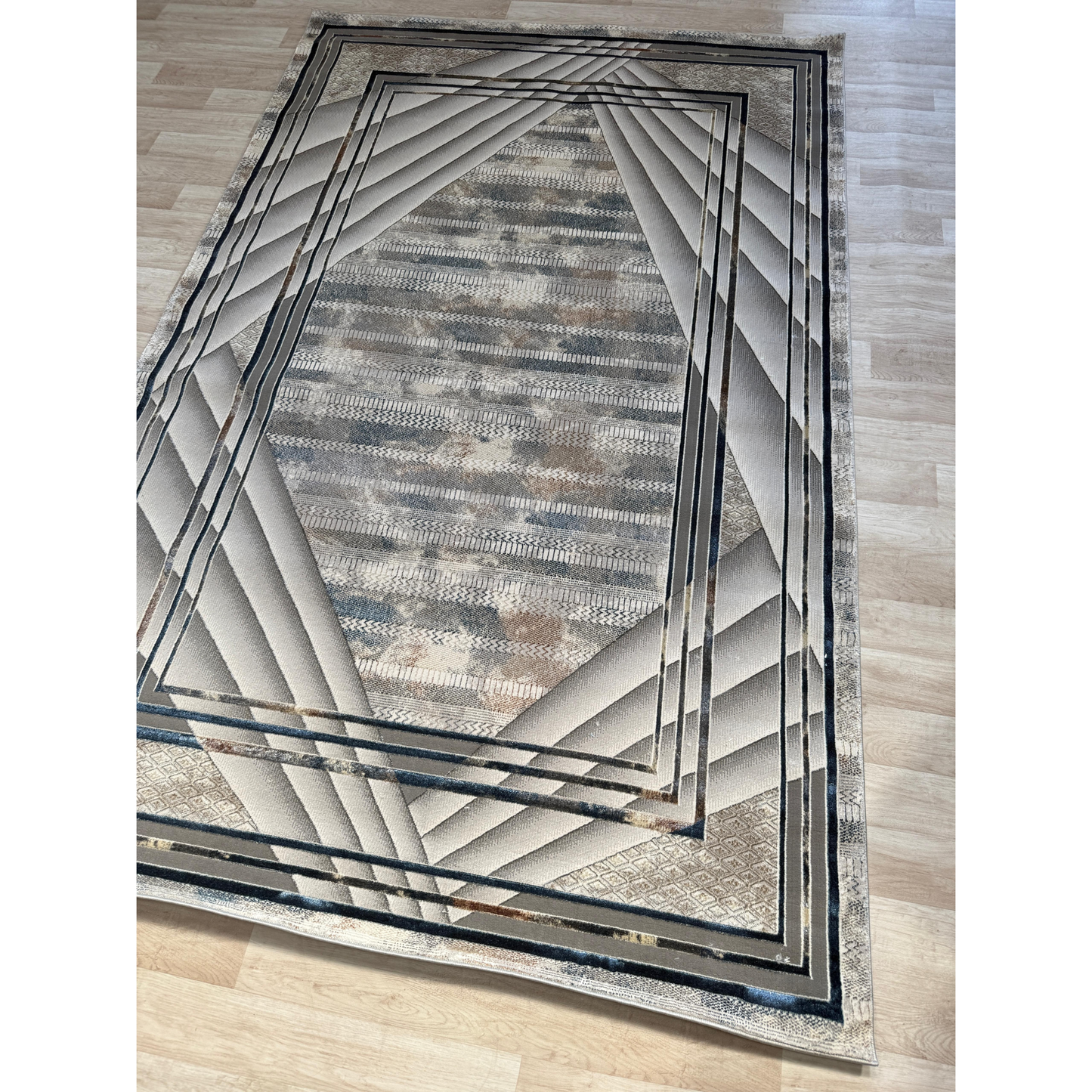 Emoji Geometric Shimmer Rug Collection - Modern Area Rugs | Available in 3 Sizes