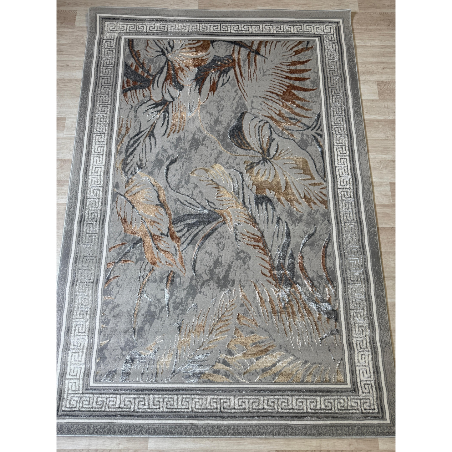 Emoji Modern Style Leaf Shimmer Rug - Living Room Area Rug | 4 Colours & 3 Sizes