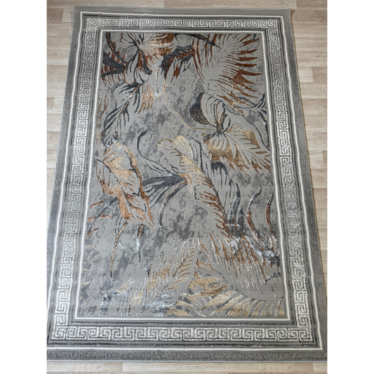 Emoji Modern Style Leaf Shimmer Rug - Living Room Area Rug | 4 Colours & 3 Sizes