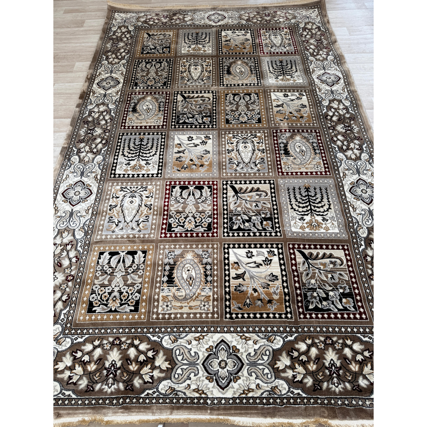 Mistral Modern Collection - Box Design Living Room Rugs | Soft Polyester with Cotton Backing