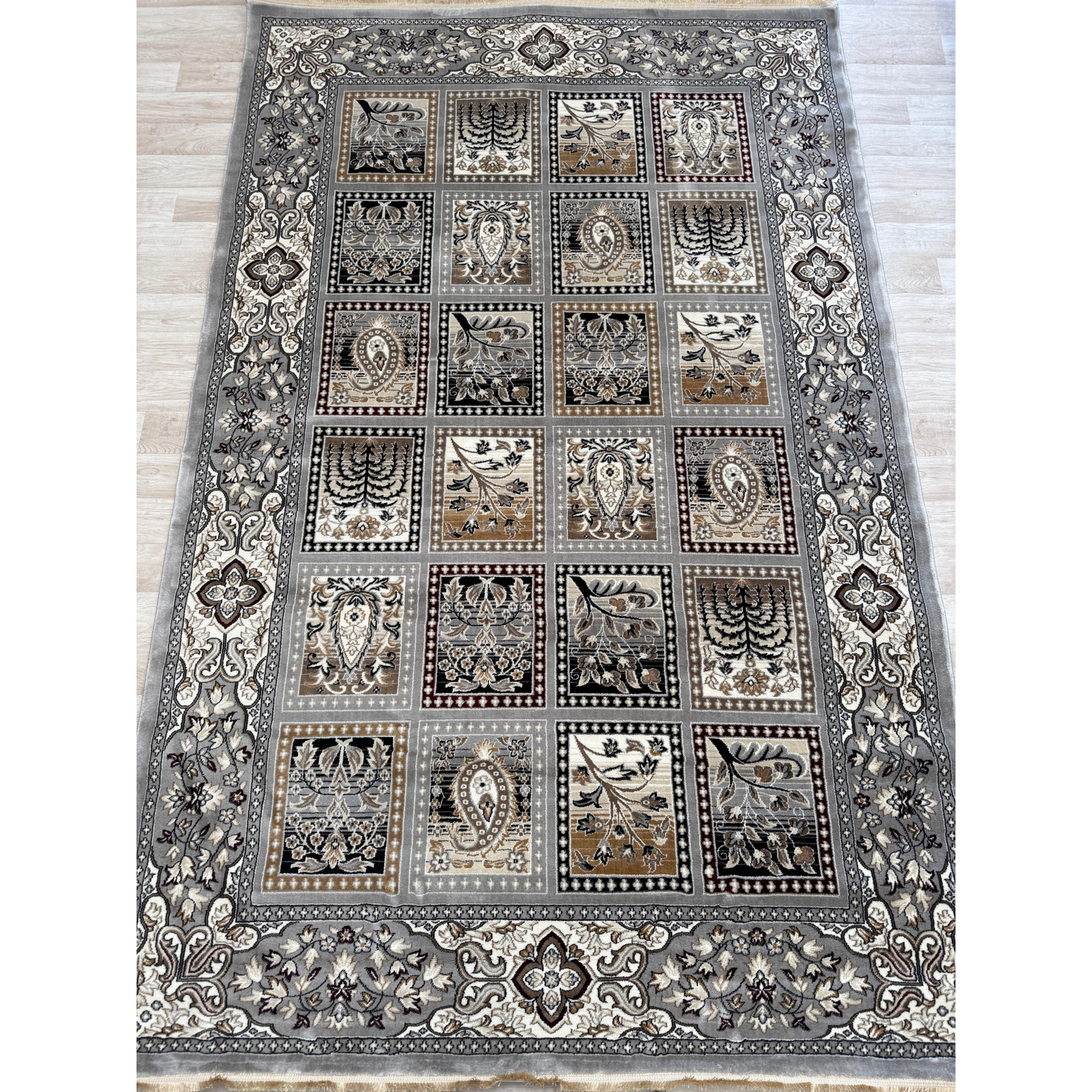 Mistral Modern Collection - Box Design Living Room Rugs | Soft Polyester with Cotton Backing