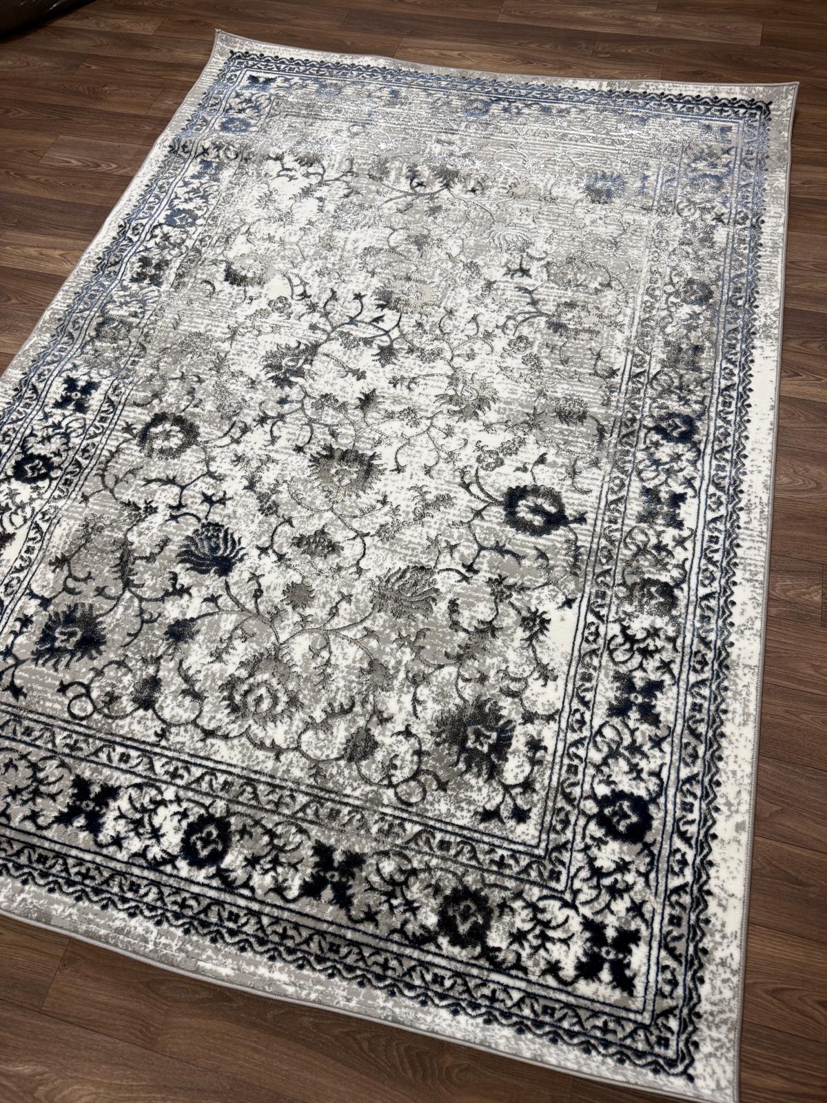 Vintage Floral Area Rug – Soft Polyester Carpet with Jute Backing | Traditional Pattern Rug | Living Room, Bedroom & Hallway Runner