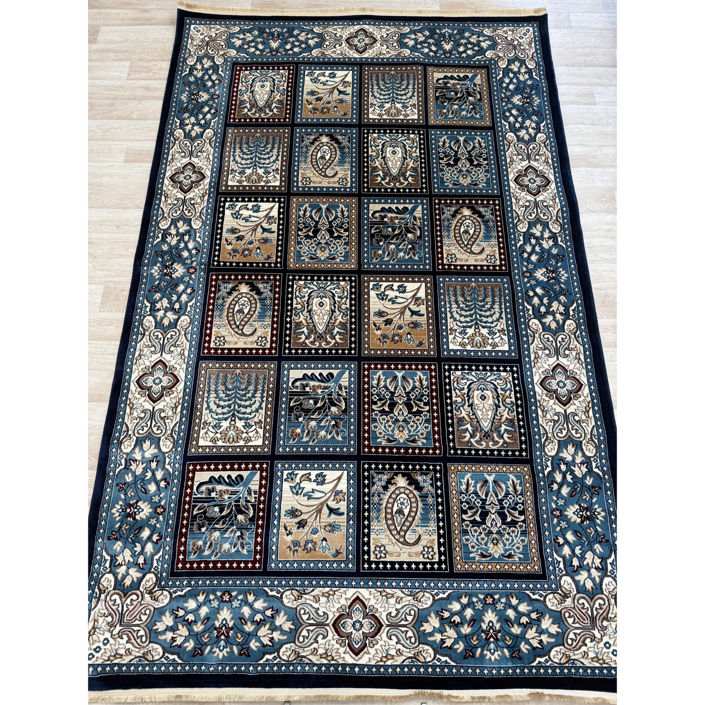 Mistral Modern Collection - Box Design Living Room Rugs | Soft Polyester with Cotton Backing