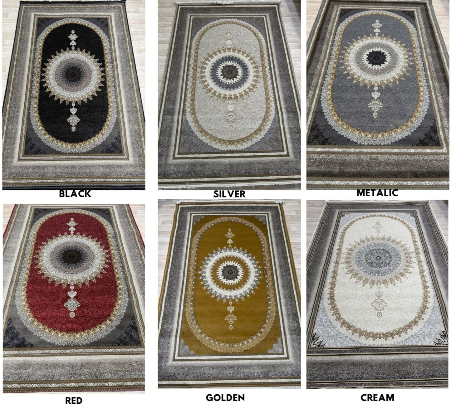 Persian 1200 Reeds (1216) Machine-Made Rugs | Elegant Design in 6 Colours