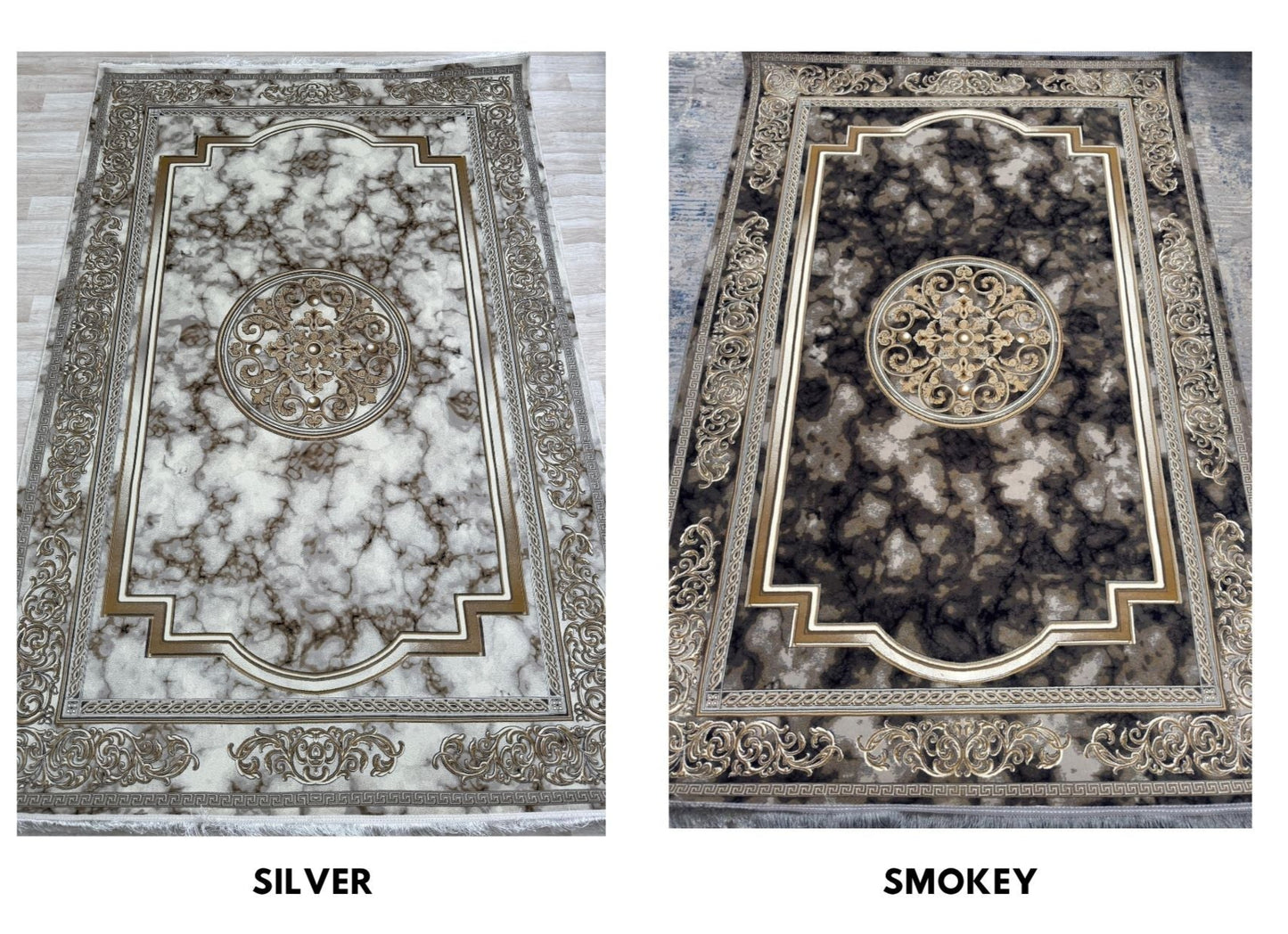 Luxurious 1200 Reeds Machine-Made Persian Rug | Free Delivery & Available in Silver and Smokey