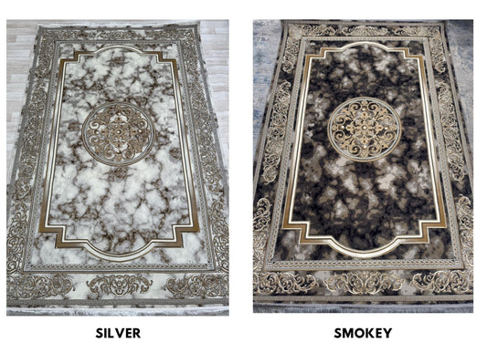 Luxurious 1200 Reeds Machine-Made Persian Rug | Free Delivery & Available in Silver and Smokey