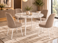 Tor Modern Round Dining Table Set with 4 Dexa Chairs