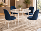 Tor Modern Round Dining Table Set with 4 Dexa Chairs