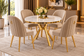 Mos Luxury Round Dining Table Set with 4 Mara Chairs