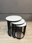 3 piece Black & White Nest Table Set