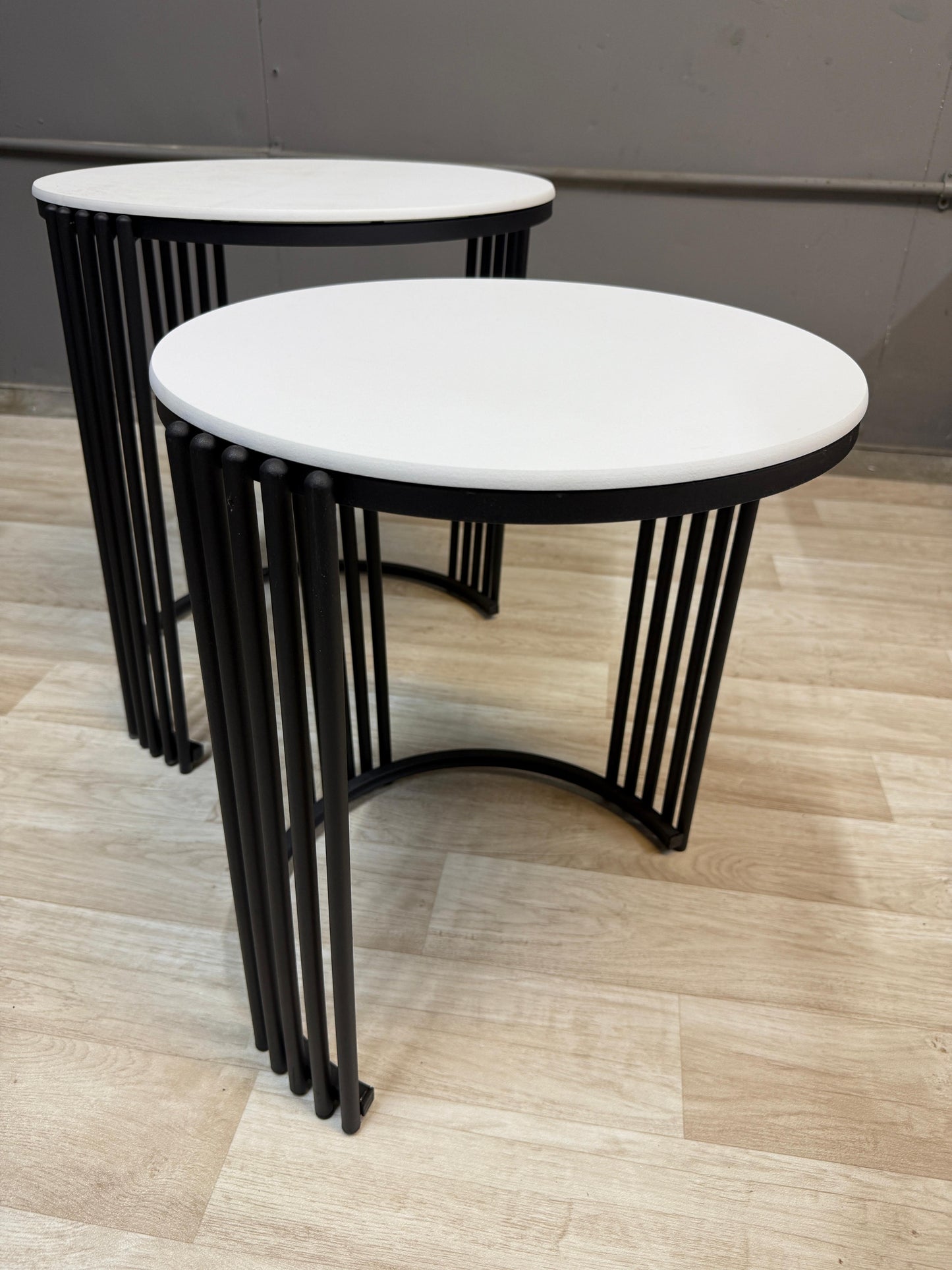 3 piece Black & White Nest Table Set