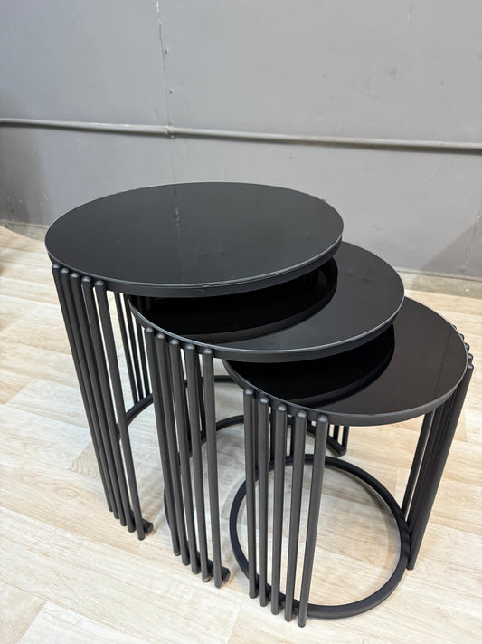 3 piece Silver Nest Table Set