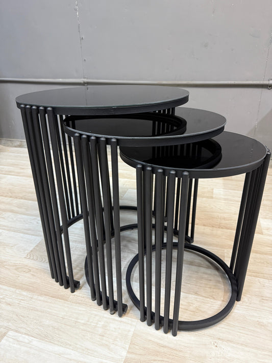 3 piece Silver Nest Table Set