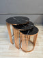 3 piece Gold & Black Nest Table Set