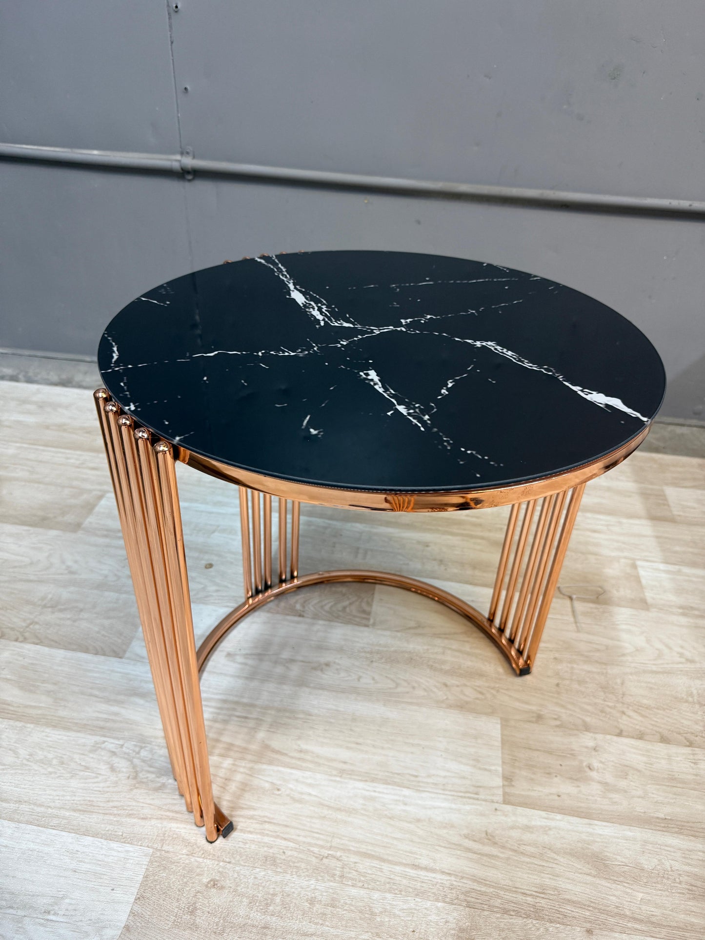 3 piece Gold & Black Nest Table Set