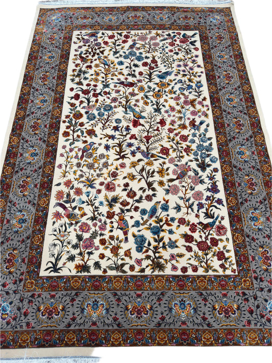 The Birds - Pure Wool & Silk Persian Rug