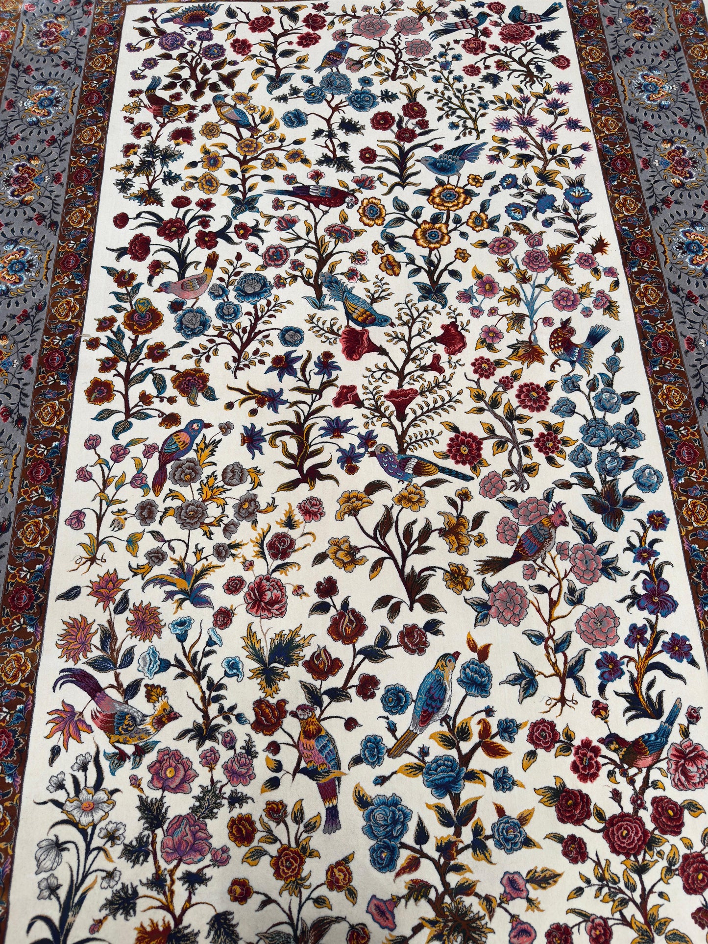 The Birds - Pure Wool & Silk Persian Rug