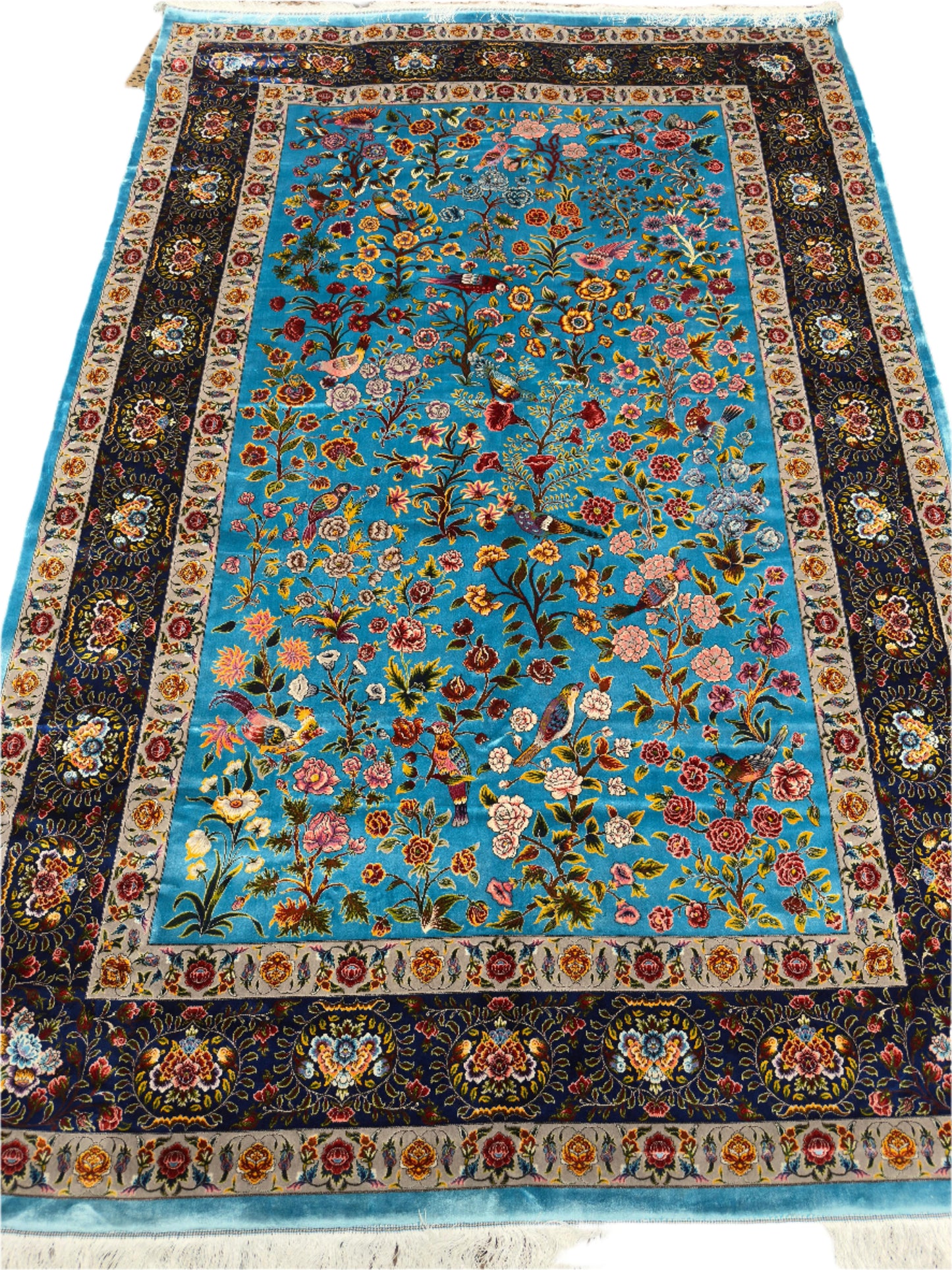 The Birds - Pure Silk Persian Rug