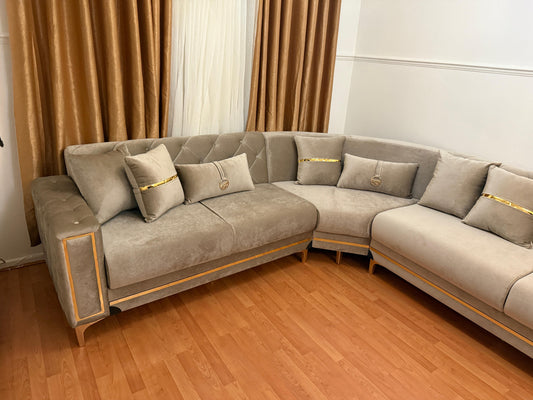 Bolivia Velvet Beige - Corner Sofa