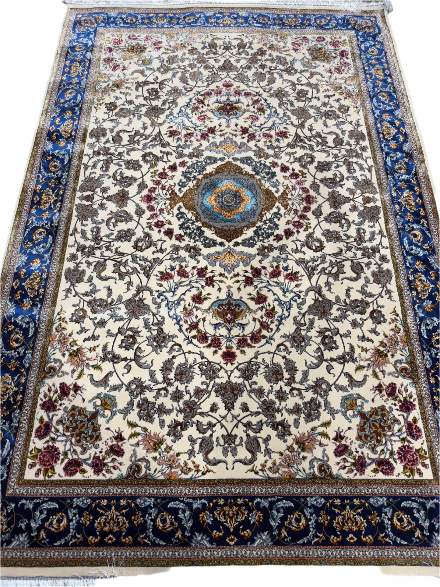 Fine Persian Wool & Silk Rug