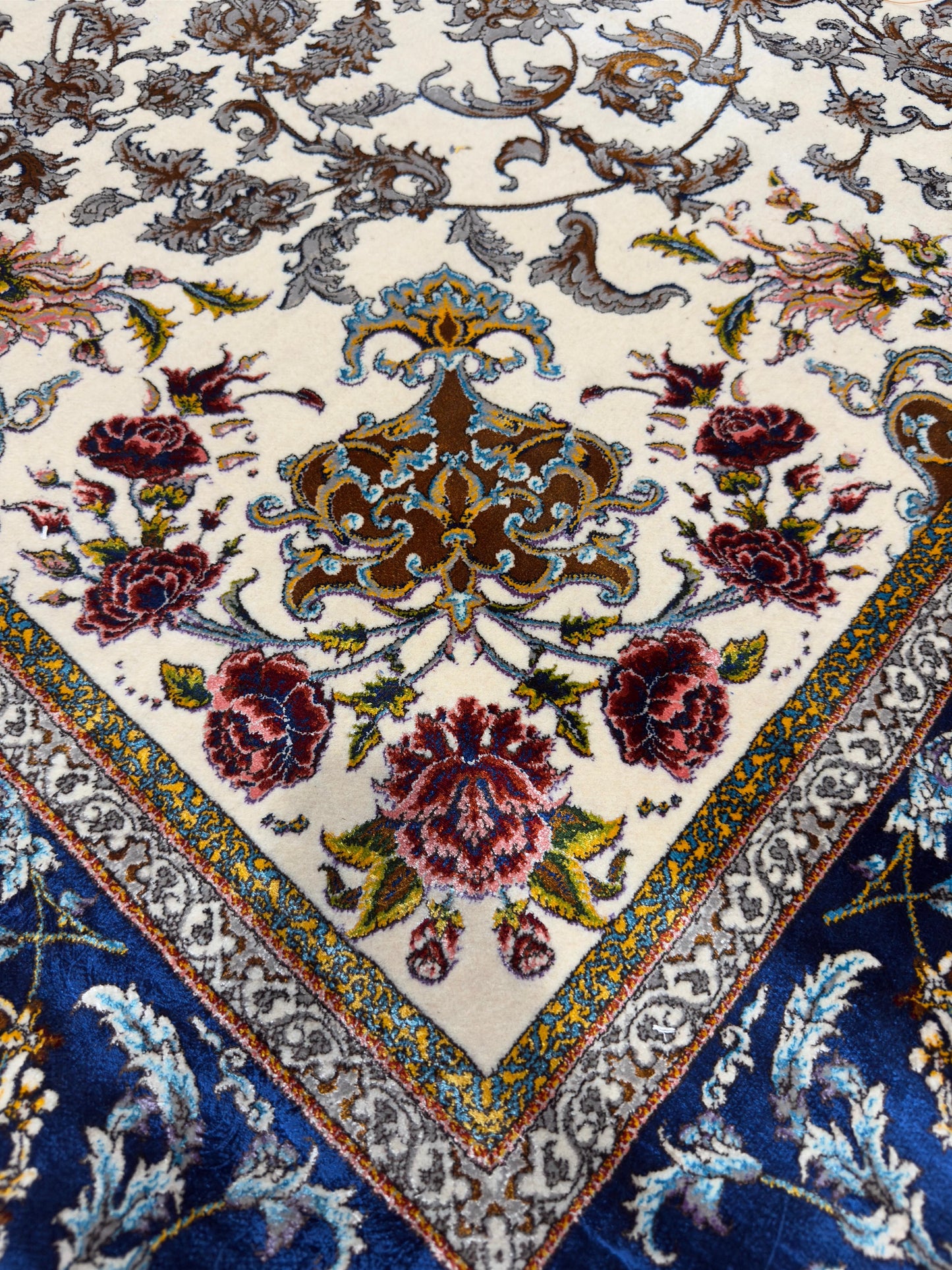 Fine Persian Wool & Silk Rug