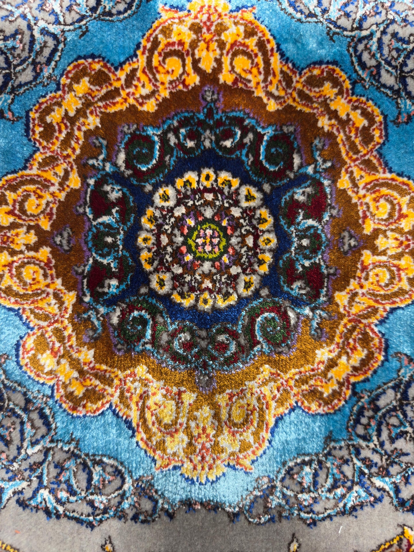 Fine Persian Wool & Silk Rug