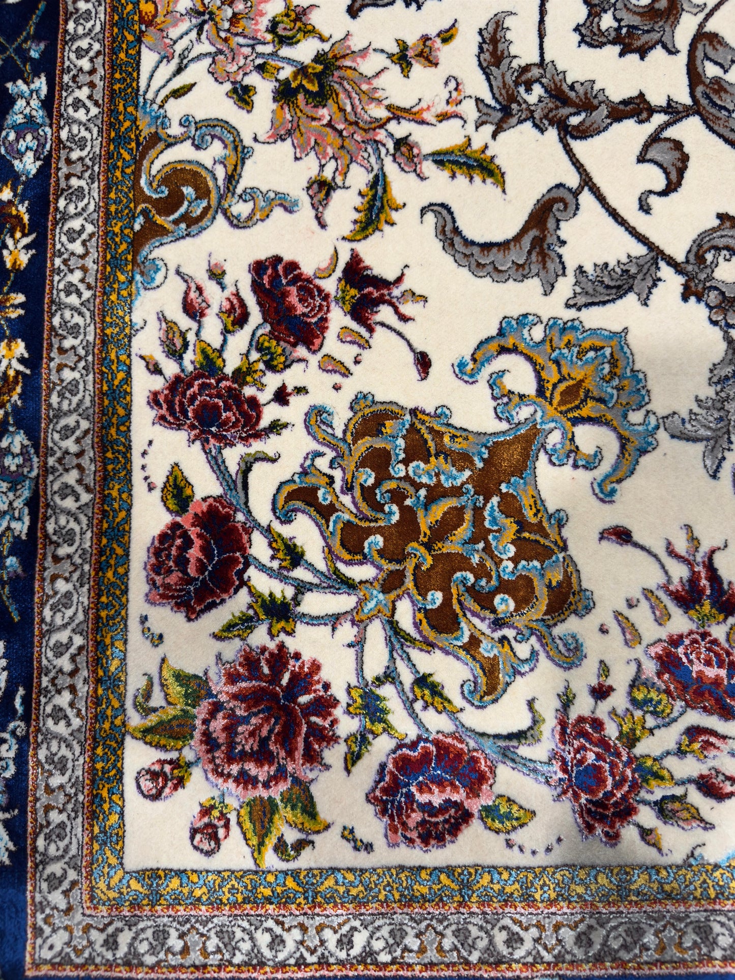 Fine Persian Wool & Silk Rug