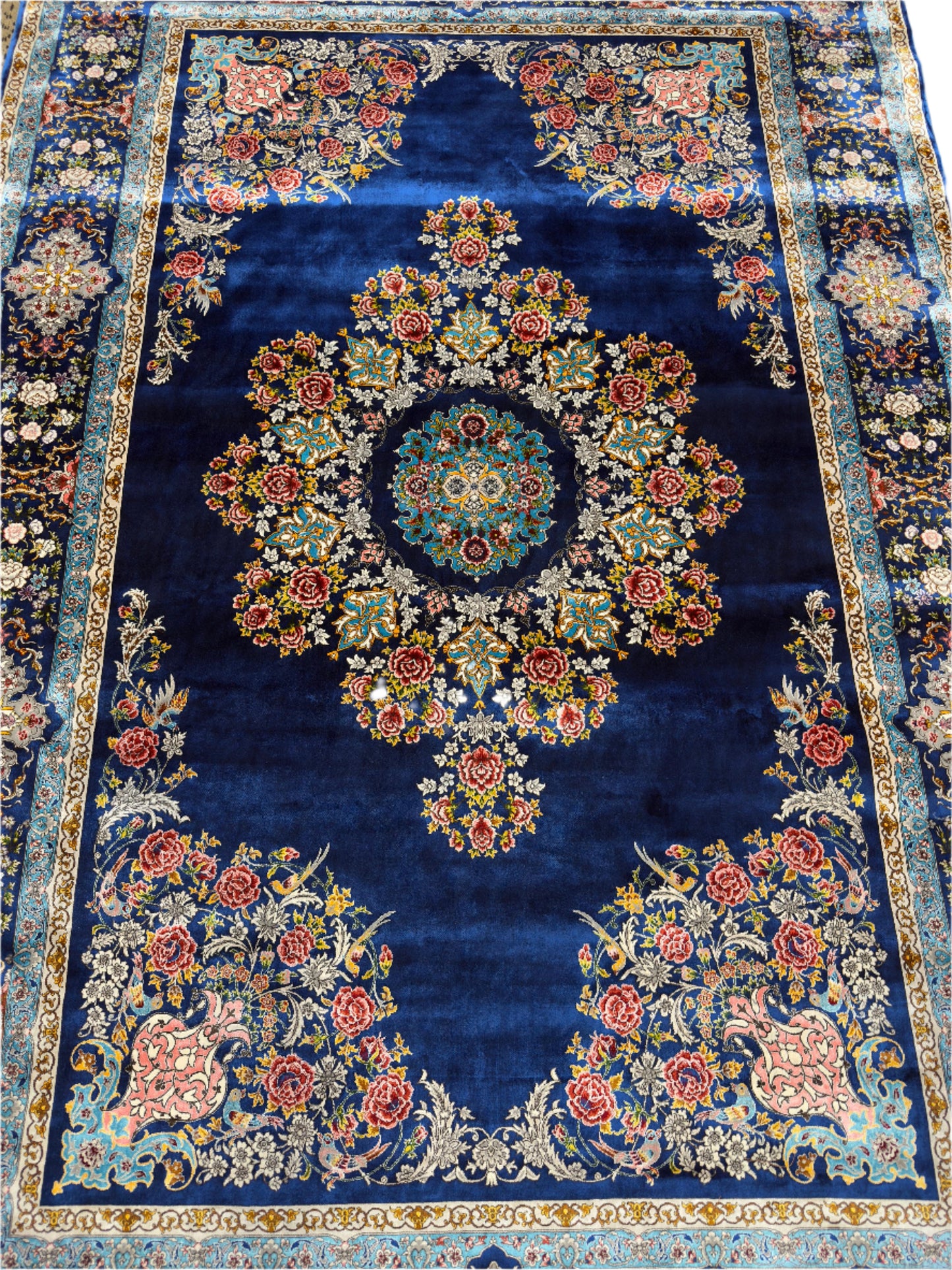 Fine Persian Wool & Silk Rug