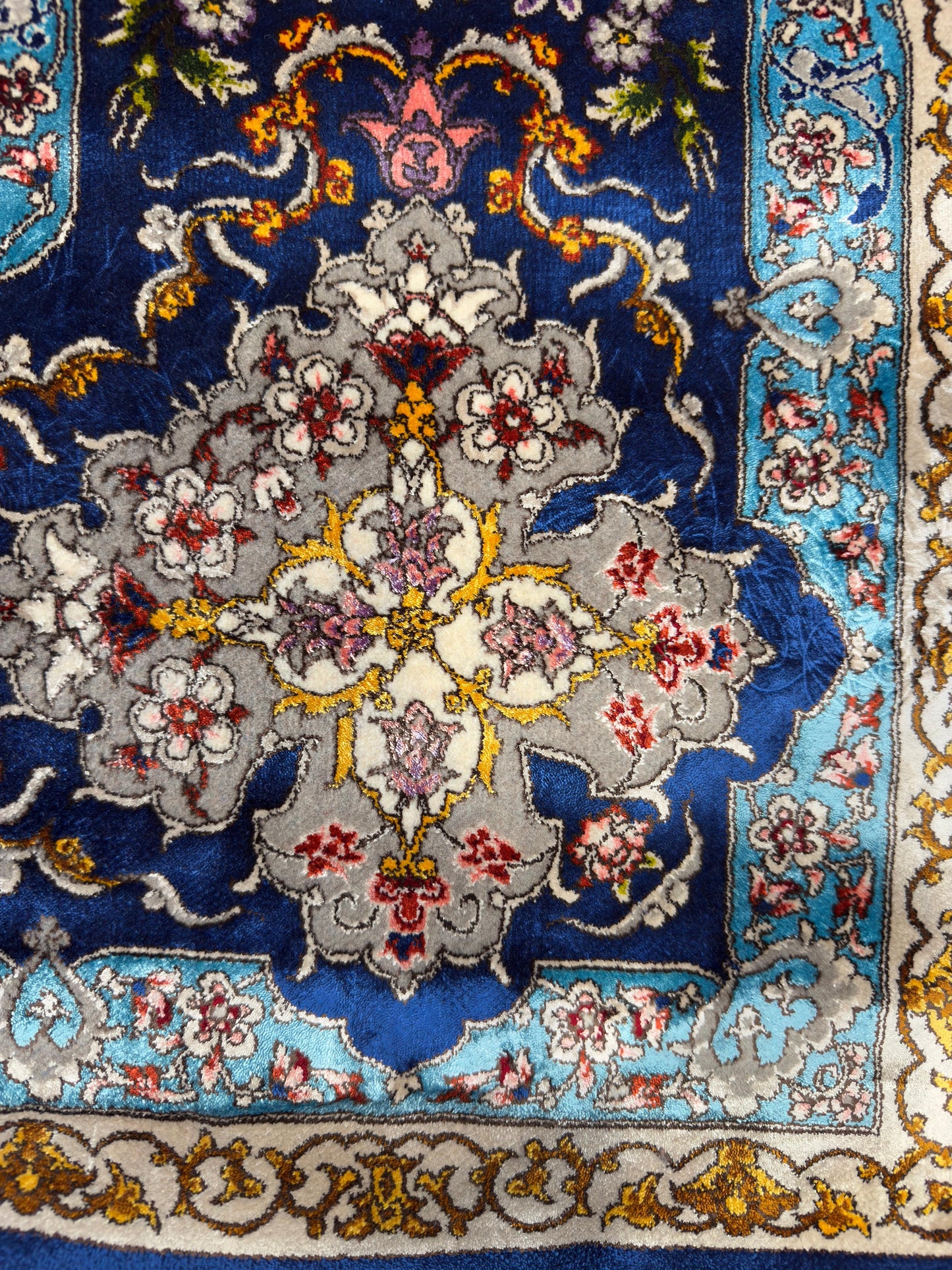 Fine Persian Wool & Silk Rug