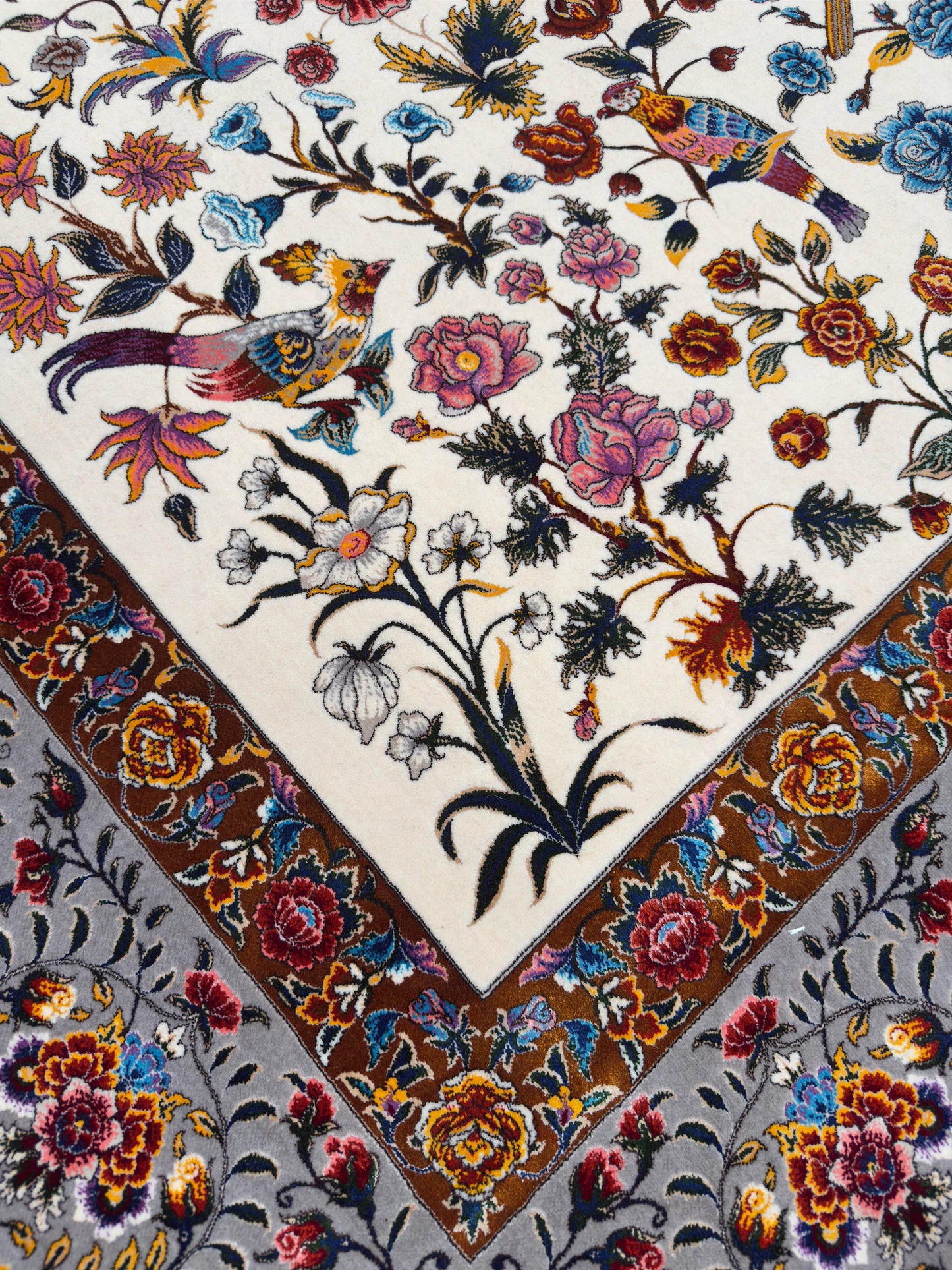 The Birds - Pure Wool & Silk Persian Rug