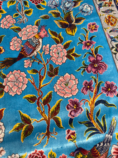 The Birds - Pure Silk Persian Rug