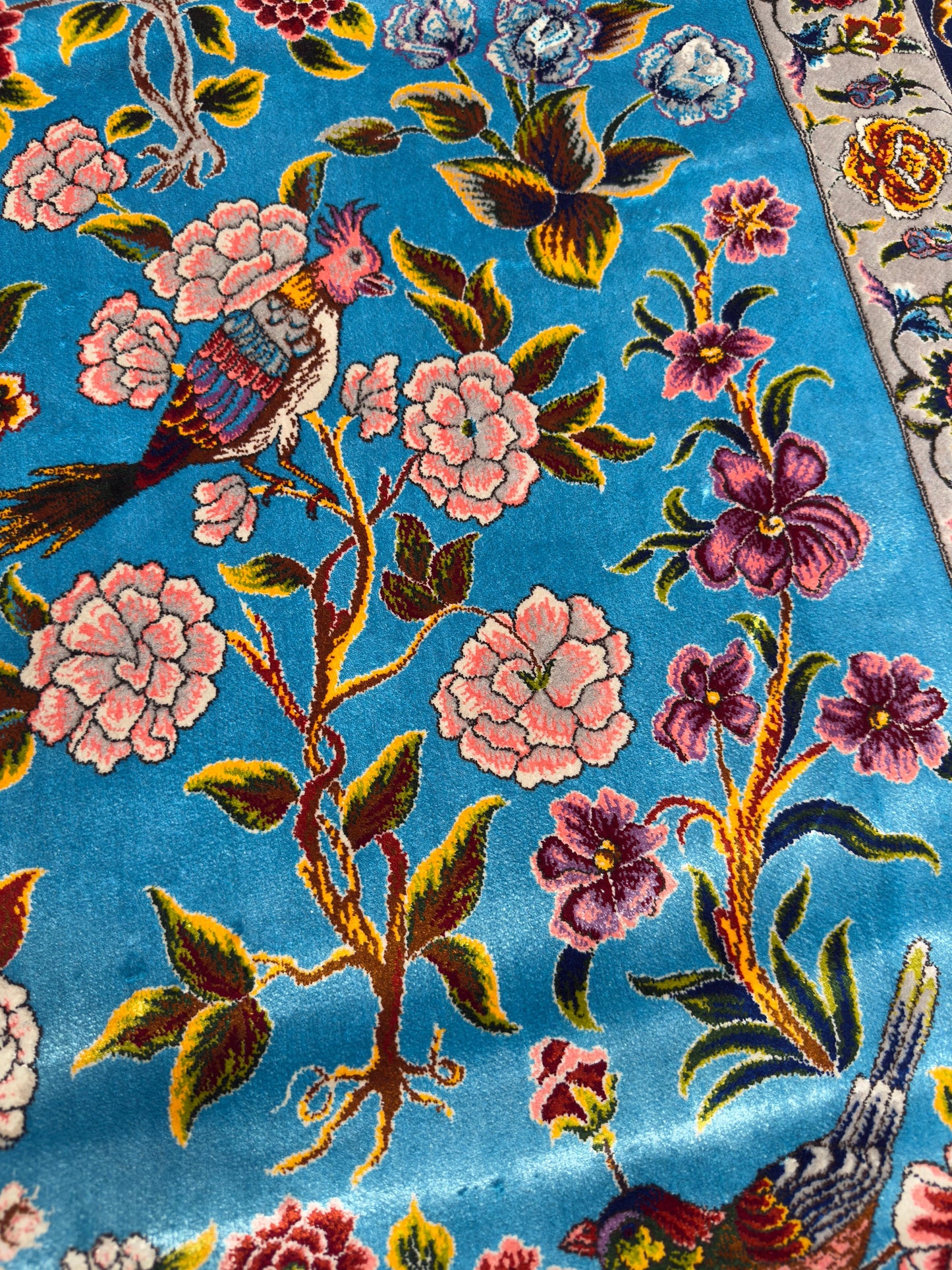 The Birds - Pure Silk Persian Rug