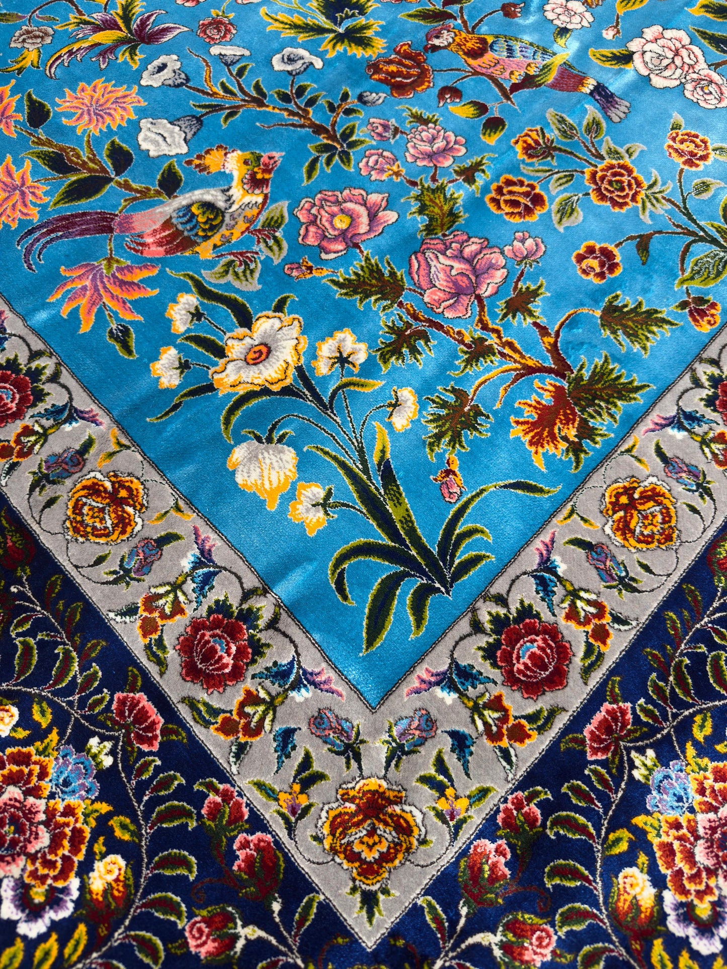 The Birds - Pure Silk Persian Rug